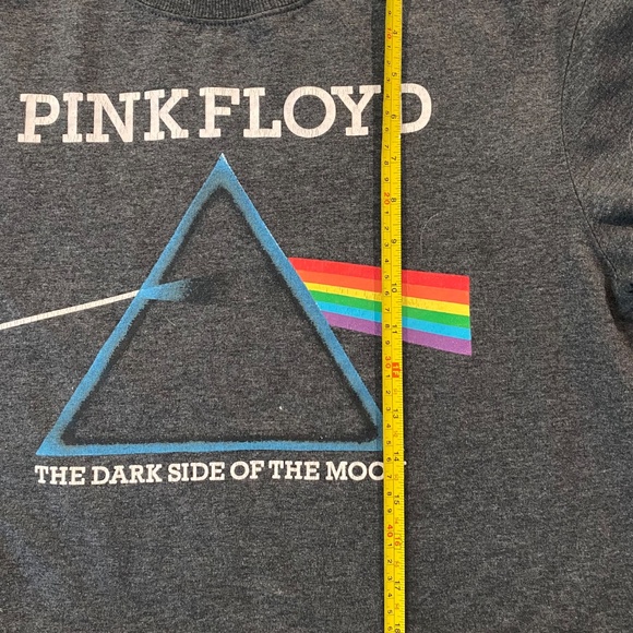 Pink Floyd XL Crew Neck Cropped Long Sleeved Gray Cotton Shirt - Picture 4 of 8